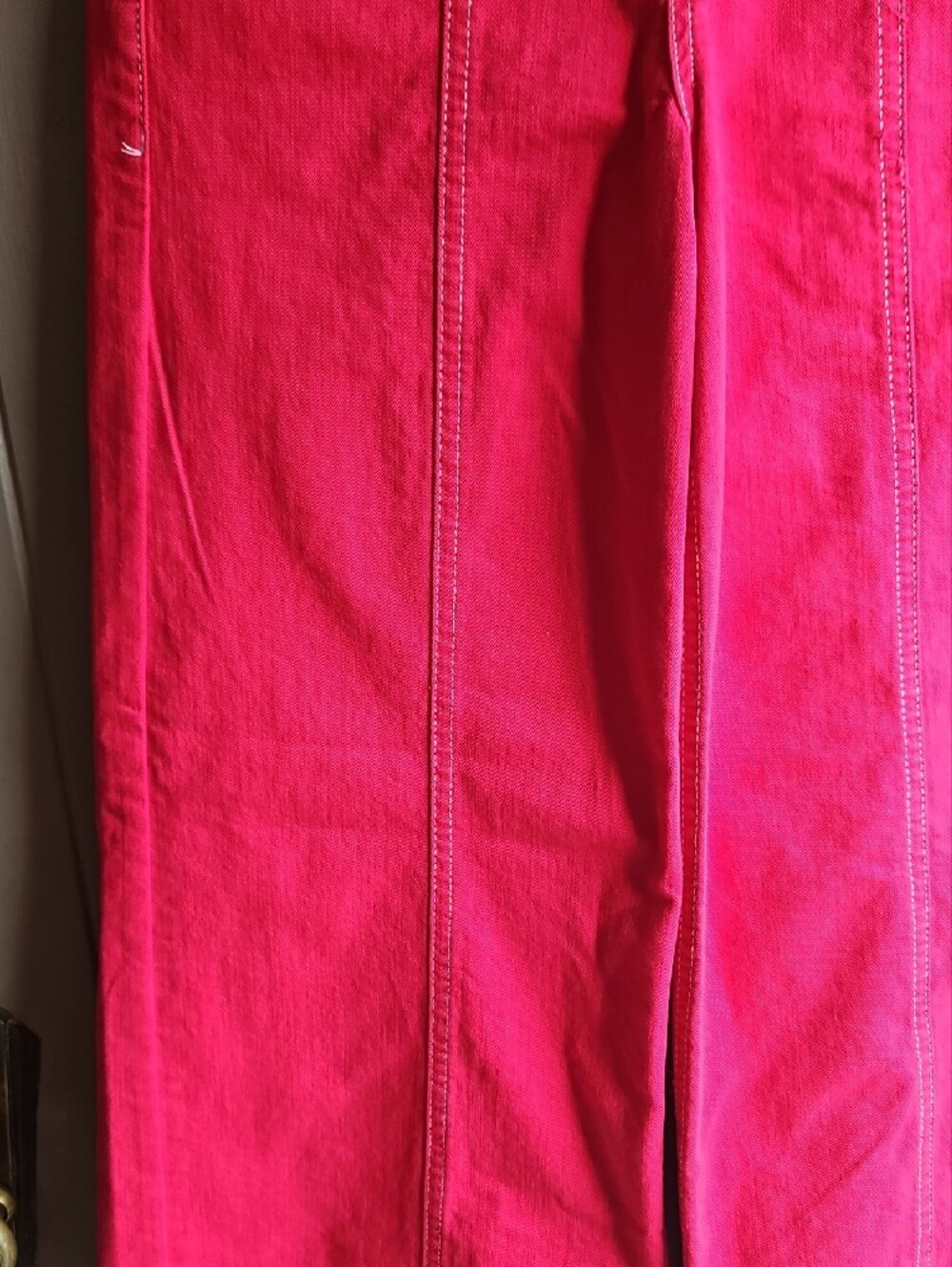 Maeve High Waist Wide-Leg Jeans in Vibrant Pink Size 28 - Picture 3 of 10